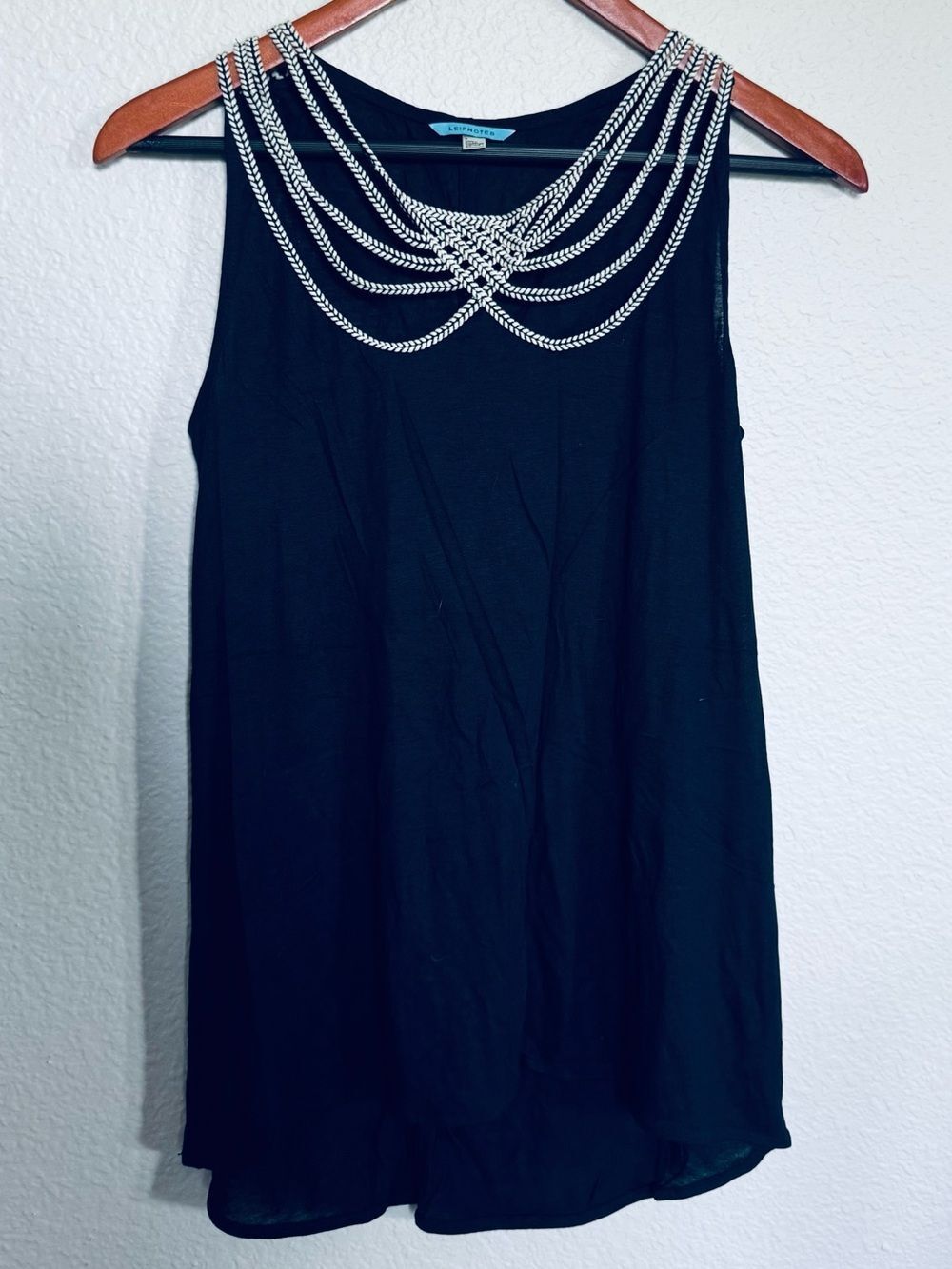 Leifnotes Navy Blue Sleeveless Top S
